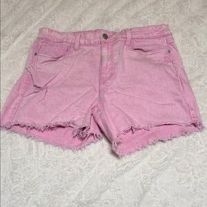 Celebrity Pink Frayed Hem Jean Shorts